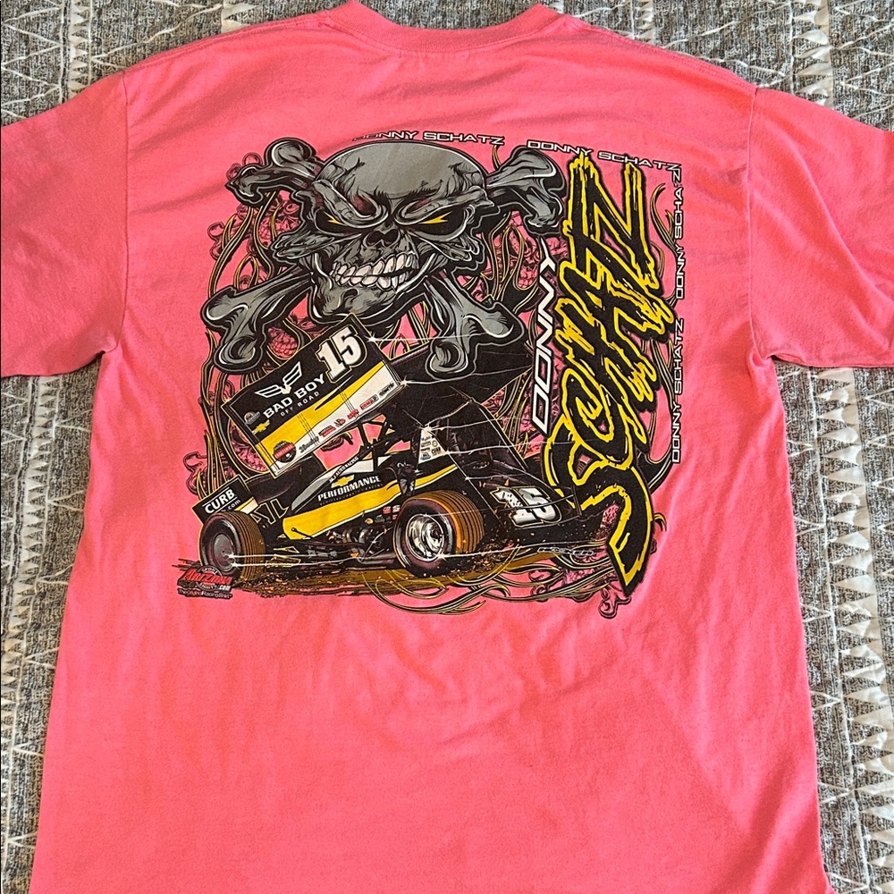 Donny Schatz Gildan Pink Tee with Racing Design